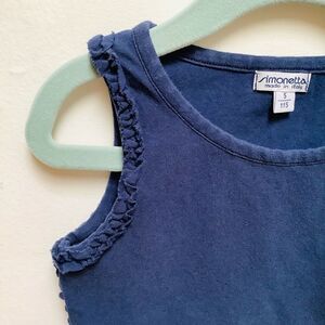 Simonetta ruffle tank top blue size 5